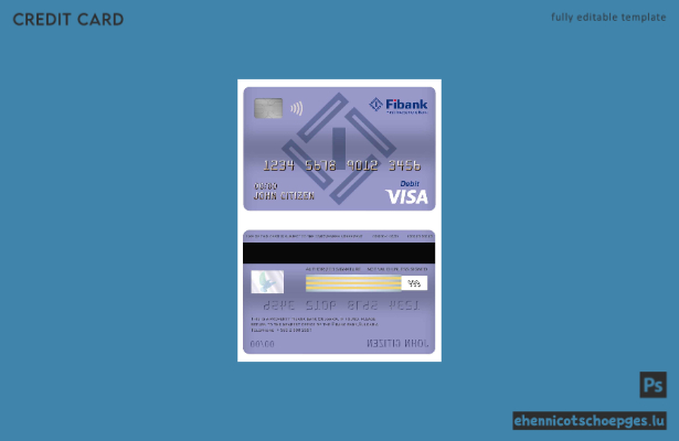 Beispielvorschau der Fibank Bank Visa Debitkarte aus Bulgarien